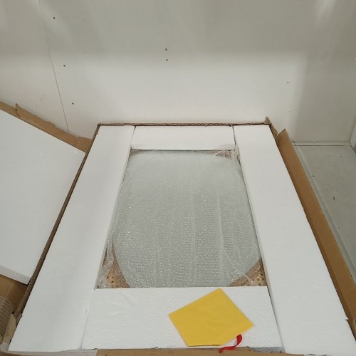 COSTWAY IRREGULAR PVC RATTAN WALL MIRROR WITH WOODEN FRAME - 33" X 23.5" - NATURAL (MODEL: HZ10224NA) image 2