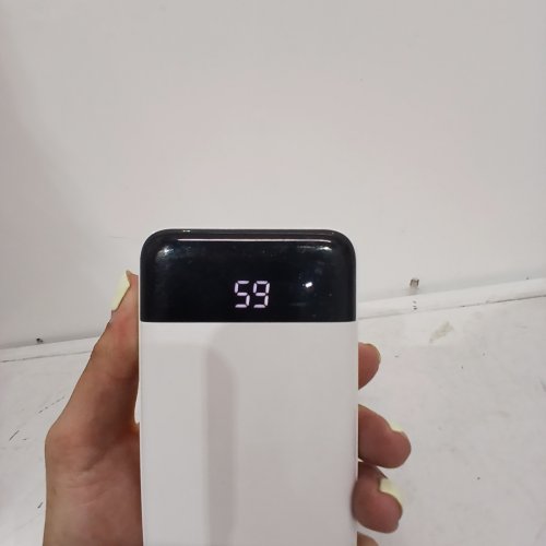CHARMAST4-IN-1 PORTABLE COMPACT POWERBANK - WITH BUILT-IN USB-A, USB-C, LIGHTNING, MICRO USB CABLES - 10,000MAH, LED BATTERY DISPLAY - WHITE (MODEL: W1148) image 2