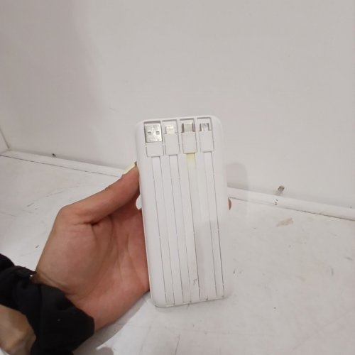 CHARMAST4-IN-1 PORTABLE COMPACT POWERBANK - WITH BUILT-IN USB-A, USB-C, LIGHTNING, MICRO USB CABLES - 10,000MAH, LED BATTERY DISPLAY - WHITE (MODEL: W1148) image 4