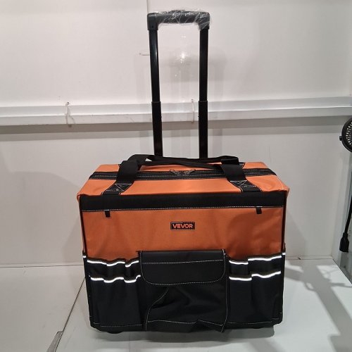 ROLLING TOOL BAG 27 POCKETS HEAVY DUTY ROLLER TOOL BAG ON WHEELS - 110LBS MAX | 17" - ORANGE / BLACK - (MODEL: GH07 ) image 2