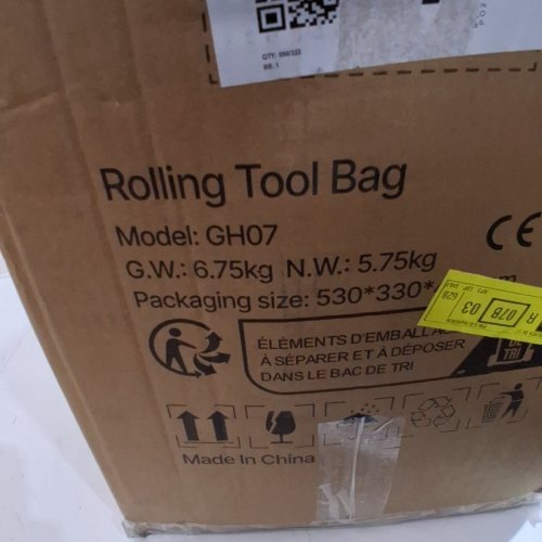 ROLLING TOOL BAG 27 POCKETS HEAVY DUTY ROLLER TOOL BAG ON WHEELS - 110LBS MAX | 17" - ORANGE / BLACK - (MODEL: GH07 ) image 6