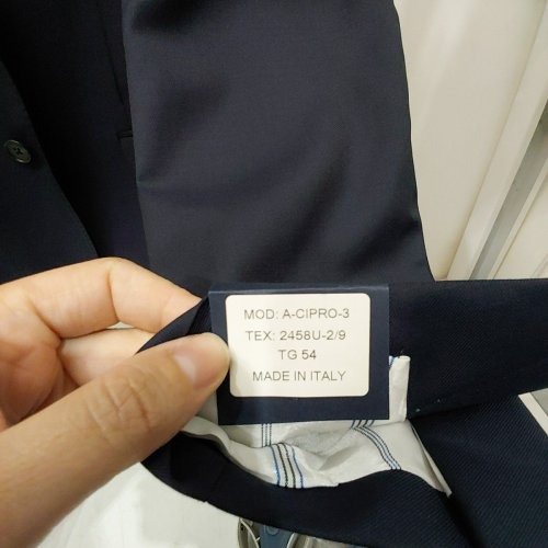 2PC MEN'S MODA SPANI GUABELLO 100% VIRGIN WOO SUIT JACKET & PANTS - 54 - NAVY BLUE (MODEL: SP001) image 3