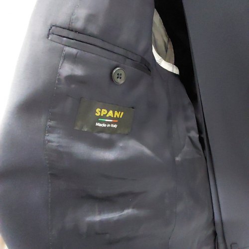 2PC MEN'S MODA SPANI GUABELLO 100% VIRGIN WOO SUIT JACKET & PANTS - 54 - NAVY BLUE (MODEL: SP001) image 4