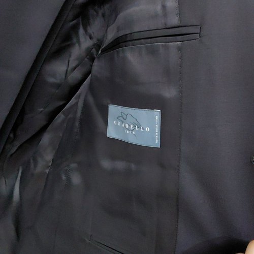 2PC MEN'S MODA SPANI GUABELLO 100% VIRGIN WOO SUIT JACKET & PANTS - 54 - NAVY BLUE (MODEL: SP001) image 5