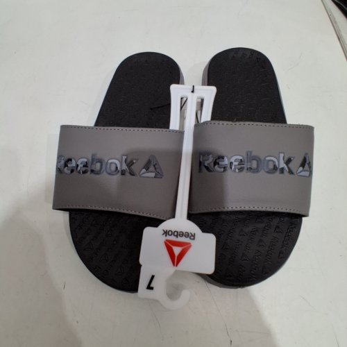 MENS REEBOK DUAL DENSITY SLIP ON SLIDE - SIZE 7- GREY/BLACK image 2