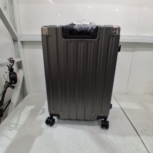 KRUTE CHECKED LUGGAGE ALUMINUM FRAME SUITCASE WITH WHEELS PC ABS HARDSIDE ZIPPERLESS - 24" - GREY - (MODEL: KT8888-U) image 6