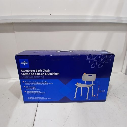 MEDLINE GUARDIAN DELUXE ALUMINUM BATH CHAIR - 400LB CAP - GREY (MODEL: G2-101KRX1) image 2