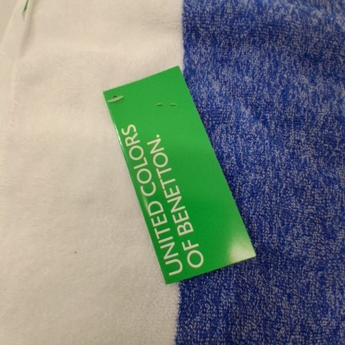 UNITED COLORS OF BENETTON BEACH TOWEL - 35.4" X 63" - BLUE/WHITE (MODEL: 2040372) image 3