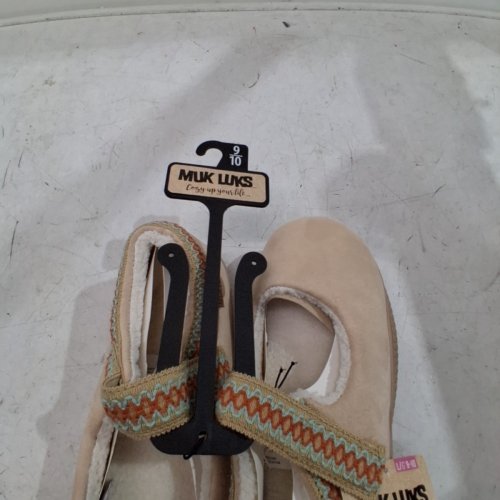 WOMEN'S MUK LUKS FLEECE-LINED MARY JANE SLIPPERS - LARGE 9-10 - BEIGE (STYLE: 28MARYJANE26) image 4