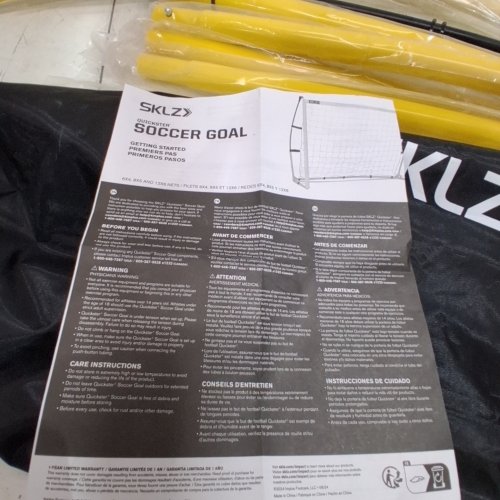SKLZ QUICKSTER ULTRA-PORTABLE QUICK SETUP SOCCER GOAL - 12FT X 6FT - BLACK/YELLOW (MODEL: ‎3299) image 4