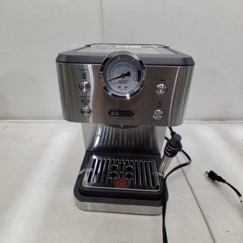 DELONGHI LINEA CLASSIC ESPRESSO MACHINE WITH MILK FROTHER - SILVER (MODEL: ‎EM450M) image 3