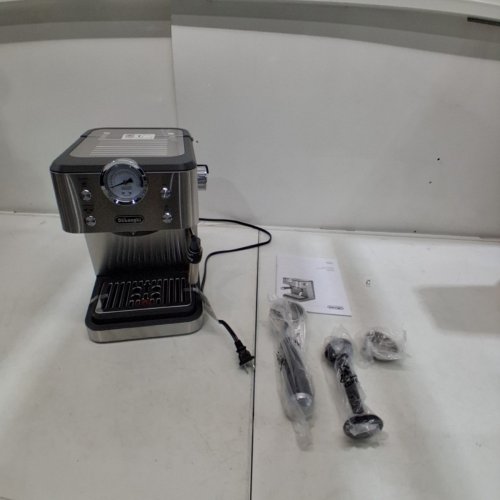 DELONGHI LINEA CLASSIC ESPRESSO MACHINE WITH MILK FROTHER - SILVER (MODEL: ‎EM450M) image 9