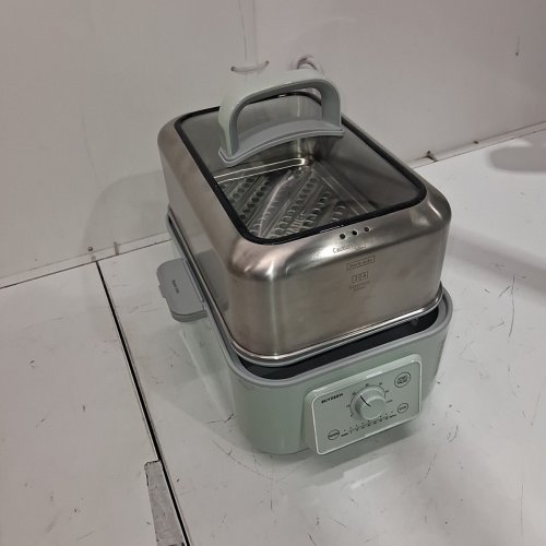 BUYDEEM 2-TIER ELECTRIC FOOD STEAMER FOR 4-8 SERVINGS WITH 7 PRESET TIMINGS AND DUAL BOIL-DRY PROTECTION - 10L - STAINLESS STEEL/GREEN (MODEL: G5247US) image 3
