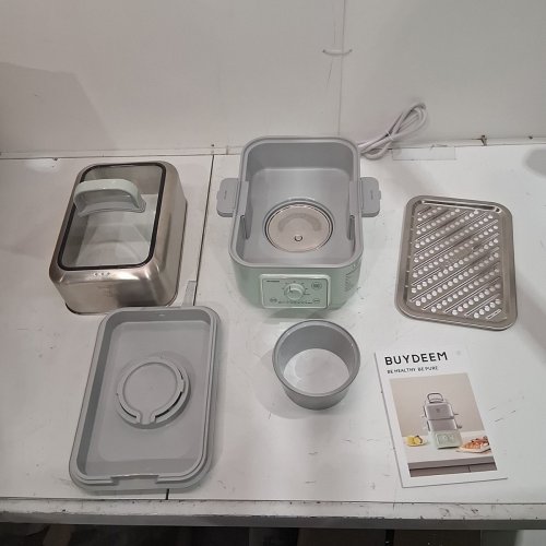 BUYDEEM 2-TIER ELECTRIC FOOD STEAMER FOR 4-8 SERVINGS WITH 7 PRESET TIMINGS AND DUAL BOIL-DRY PROTECTION - 10L - STAINLESS STEEL/GREEN (MODEL: G5247US) image 4