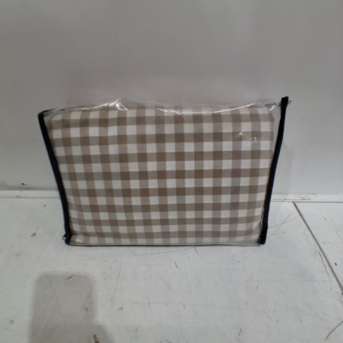 3PC JOLUSERE GINGHAM VINTAGE CHECKERED RUFFLE DUVET COVER BEDDING SET - QUEEN - TAUPE/WHITE PLAID image 4