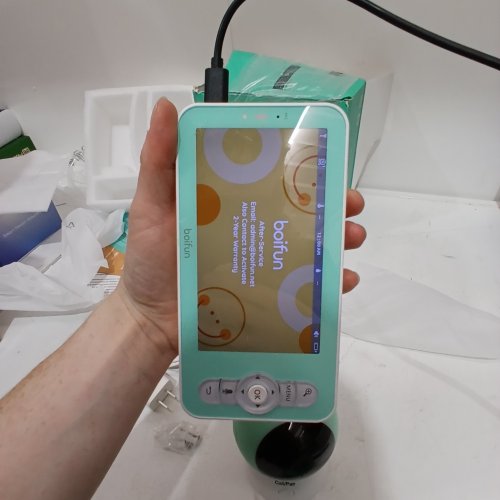 2PK BOIFUN WIFI VIDEO BABY MONITOR CAMERA - 2 K HD 360° ROTATION, NIGHT LIGHT, AUTO TRACKING, AI MOTION & SOUND DETECTION, PHONE APP CONTROL, 3000 MAH BATTERY, 2-WAY AUDIO - WHITE/TEAL (MODEL:BABY 6T) image 3