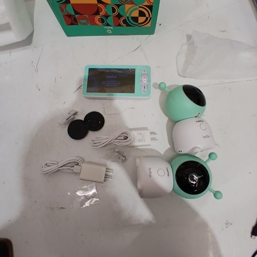 2PK BOIFUN WIFI VIDEO BABY MONITOR CAMERA - 2 K HD 360° ROTATION, NIGHT LIGHT, AUTO TRACKING, AI MOTION & SOUND DETECTION, PHONE APP CONTROL, 3000 MAH BATTERY, 2-WAY AUDIO - WHITE/TEAL (MODEL:BABY 6T) image 4