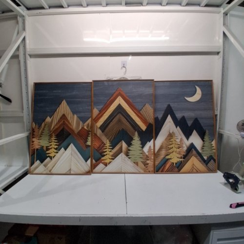 3PK MOUNTAIN LANDSCAPE FRAMED WALL ART - 24" X 36" - MULTICOLOR image 2