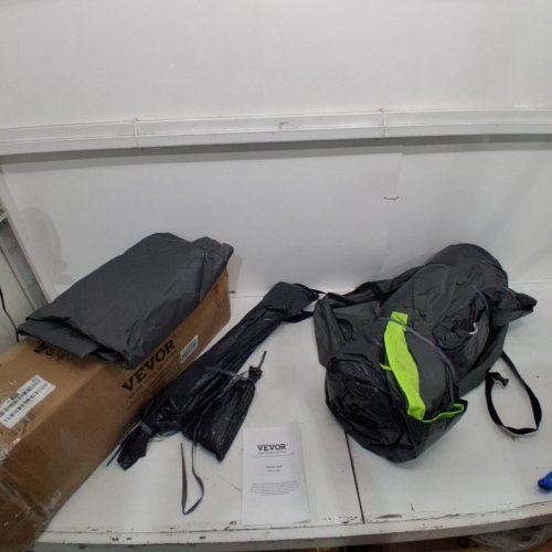 SUV TENT FOR CAMPING WITH MESH WINDOWS, INCLUDES RAINFLY AND STORAGE BAG - 5-8 PERSON - 8FT X 8FT - GREY/GREEN (MODEL: 120838) image 3