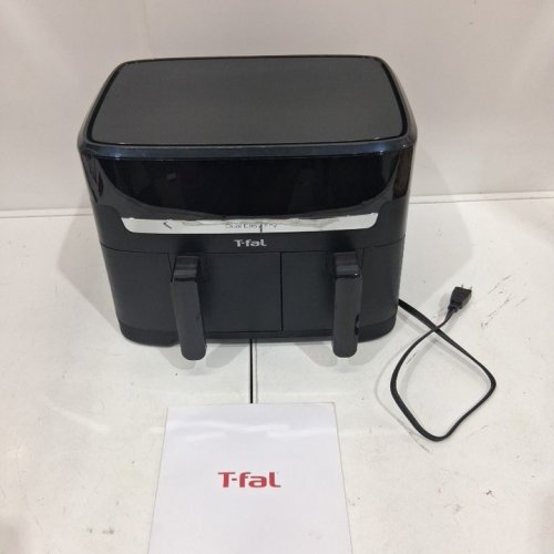 T-FAL 7-IN-1 DUAL EASY FRY AIR FRYER - 8.7QT - BLACK - (MODEL: EY9428Q0) image 2