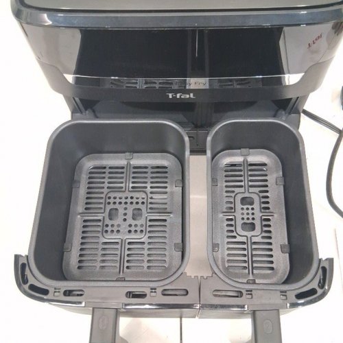 T-FAL 7-IN-1 DUAL EASY FRY AIR FRYER - 8.7QT - BLACK - (MODEL: EY9428Q0) image 3