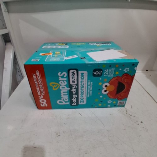 124PK PAMPERS BABY DRY ULTRA FRAGRANCE FREE 3X PROTECTION DIAPERS - SIZE 6 (35LB+) image 3