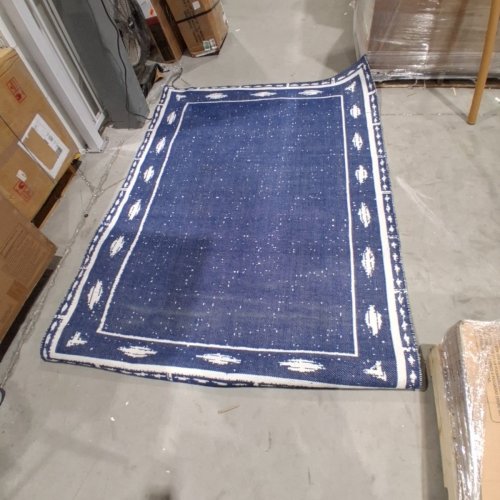 THRESHOLD IKAT WOVEN INDOOR AREA RUG - 5FT X 7FT - BLUE AND WHITE image 2