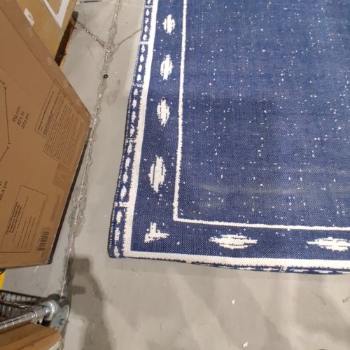 THRESHOLD IKAT WOVEN INDOOR AREA RUG - 5FT X 7FT - BLUE AND WHITE image 4