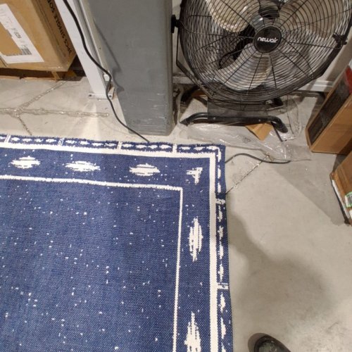 THRESHOLD IKAT WOVEN INDOOR AREA RUG - 5FT X 7FT - BLUE AND WHITE image 6