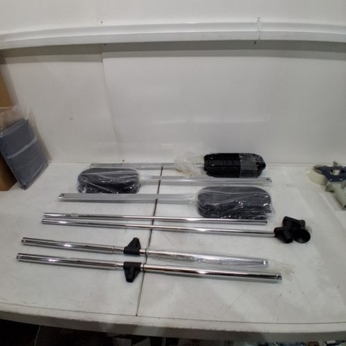 PULL DOWN ADJUSTABLE SIDE MOUNTED CLOSET ROD - 35"-47''- BLACK/SILVER (MODEL:G06) image 2