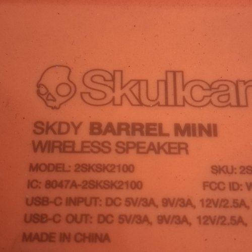 SKULLCANDY BARREL MINI XT PORTABLE BLUETOOTH SPEAKER - 12-HOUR BATTERY, LED LIGHTS, BLUETOOTH 5.3 - BLACK (MODEL: 2SKSK2100)) image 9