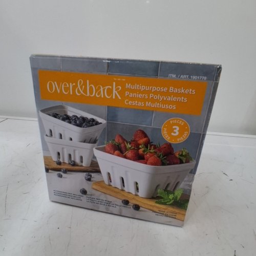 3PC OVER&BACK STONEWARE BASKETS - 7.5"/5.9" - WHITE (MODEL:1901778) image 4