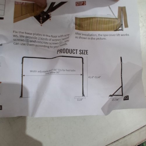 SUNSHINE FARMRE HOT TUB COVER LIFTER *LIFTER ONLY* - <96" WIDE - BLACK image 7