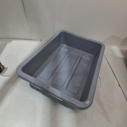 RUBBERMAID TOTE BOX BUS BIN - 20" X 15" X 5" - GREY image 2