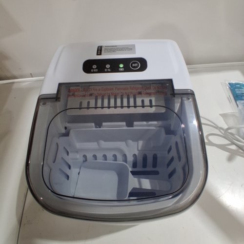 EUHOMY AUTO-CLEAN COUNTERTOP ICE CUBE MAKER - MAKES 26LBS/DAY - WHITE (MODEL:IM-06B) image 2