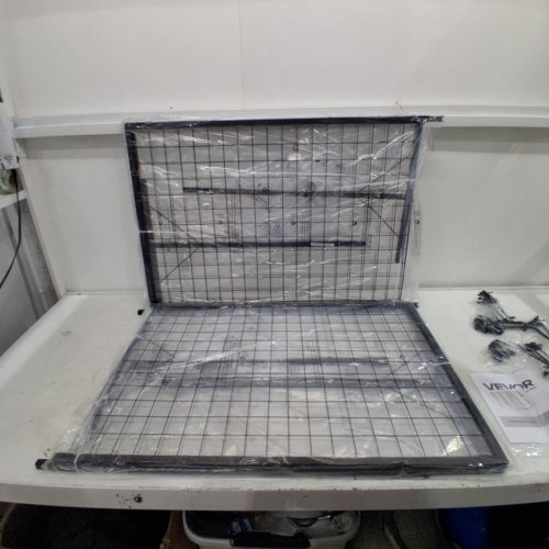 2PK VEVOR GRID WALL PANELS TOWERS WITH T-BASE STANDS, CLIPS AND HOOKS - 2FT X 5.6FT - BLACK (MODEL: YD0024) image 2