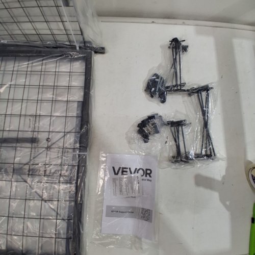 2PK VEVOR GRID WALL PANELS TOWERS WITH T-BASE STANDS, CLIPS AND HOOKS - 2FT X 5.6FT - BLACK (MODEL: YD0024) image 3