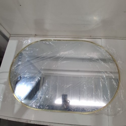 NEUWEABY OVAL BATHROOM MIRROR - 24" X 36" - GOLD image 2