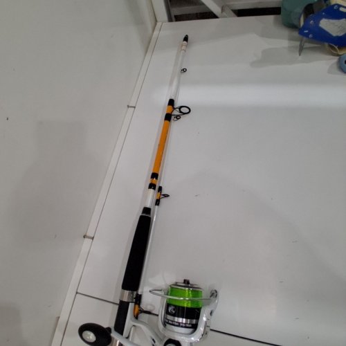 BPS KING KAT ROD AND REEL SPINNING COMBO - 8FT/4.1:1 GEAR RATIO/MEDIUM HEAVY - WHITE/BLACK (MODEL: CBK870MHS-2) image 2