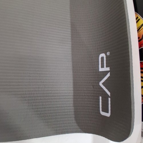 CAP BARBELL HIGH DENSITY EXERCISE YOGA MAT WITH STRAP - 68" X 24"- GREY image 3