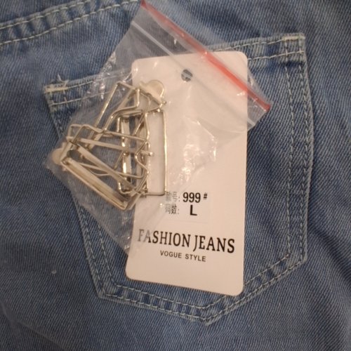 WOMEN'S FASHION JEANS OVERALL MINI DRESS - LARGE - BLUE image 2
