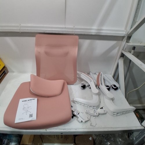 MIMOGLAD ERGONOMIC ADJUSTABLE HEIGHT OFFICE CHAIR WITH LUMBAR SUPPORT - PINK / WHITE (MODEL: OC-5188H-PINK) image 2