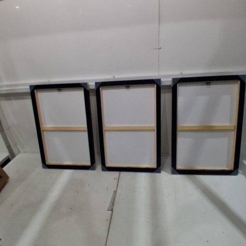 3PC FRAMED ABSTRACT WALL ART - BLACK image 3