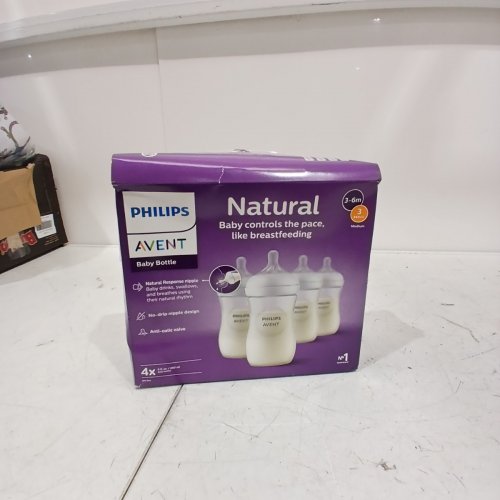 4PK PHILIPS AVENT NATURAL BABY BOTTLES WITH NATURAL RESPONSE NIPPLES - MEDIUM FLOW, FLOW 3 - 9OZ - CLEAR image 3