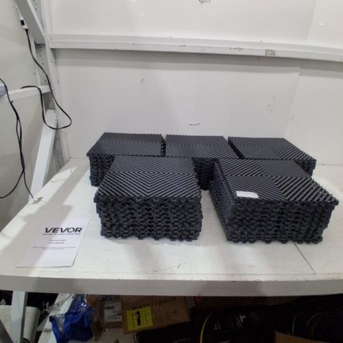 50PK VEVOR MODULAR INTERLOCKING DRAINAGE MATS - 12" X 12" - GREY (MODEL: GS-30*30*1.5CM-G) image 3