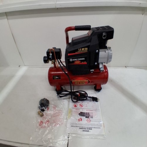KING CANADA CORDED 1.5HP AIR COMPRESSOR - 2GAL - RED (MODEL: 8449C) image 3