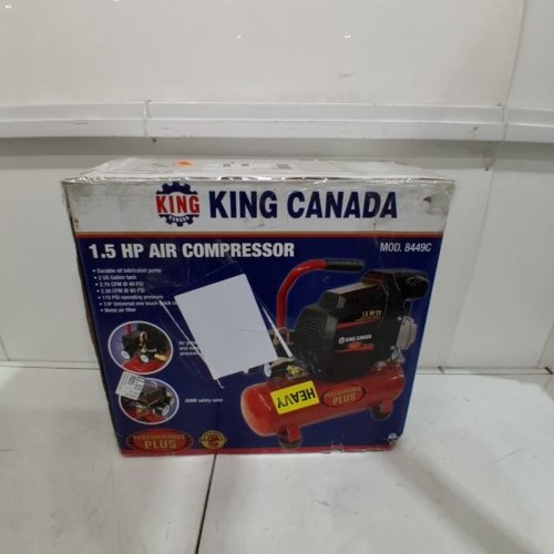 KING CANADA CORDED 1.5HP AIR COMPRESSOR - 2GAL - RED (MODEL: 8449C) image 7