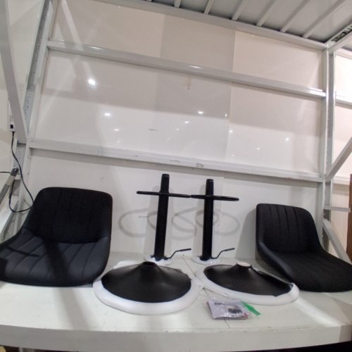 2PK YOUHAUCHAIR PU LEATHER MODERN SWIVEL BARSTOOLS - 21.5" - 29.3" - 330LBS MAX - BLACK (MODEL: MZ8008BK02) image 2