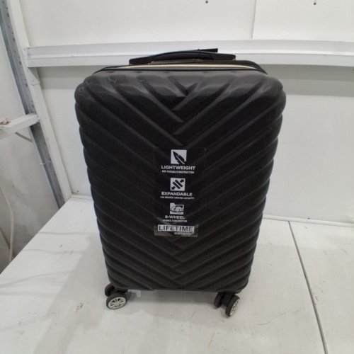 WOMEN'S KENNETH COLE REACTION MADISON SQUARE HARDSIDE CHEVRON EXPANDABLE LUGGAGE - 20" - BLACK image 2