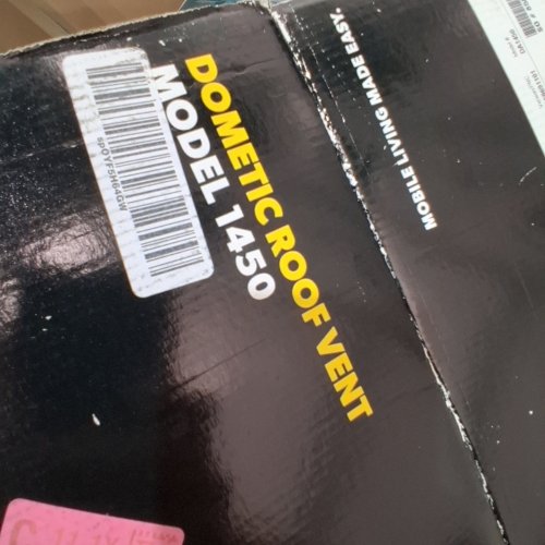 DOMETIC RV ROOF VENT - MANUAL 3 SPEED, 12V, MANUAL DOME LIFT RV VENT COVER - WHITE/BLACK (MODEL: 1450) image 2